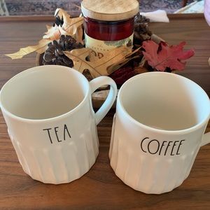 Ribbed Rae Dunn Tea and Coffee Mug Set